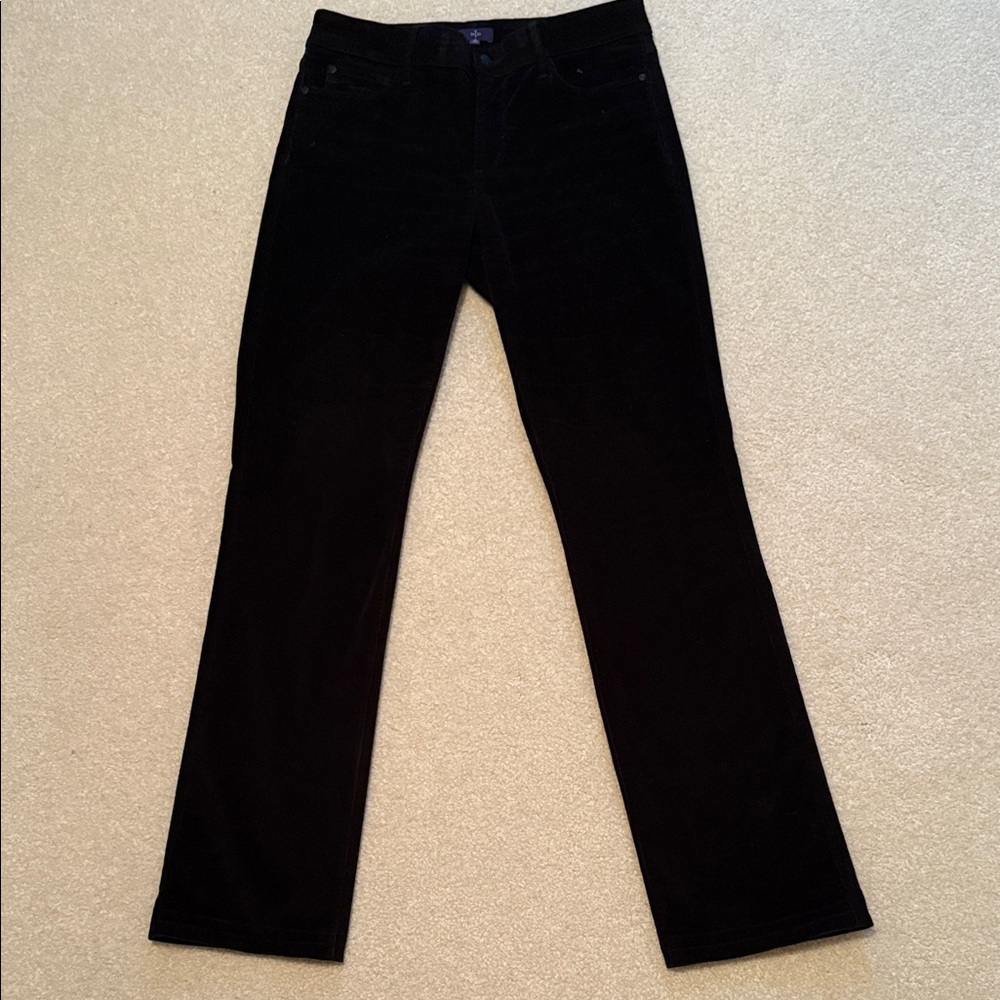 NYDJ Black Straight Leg  Corduroy Pants Size 8
